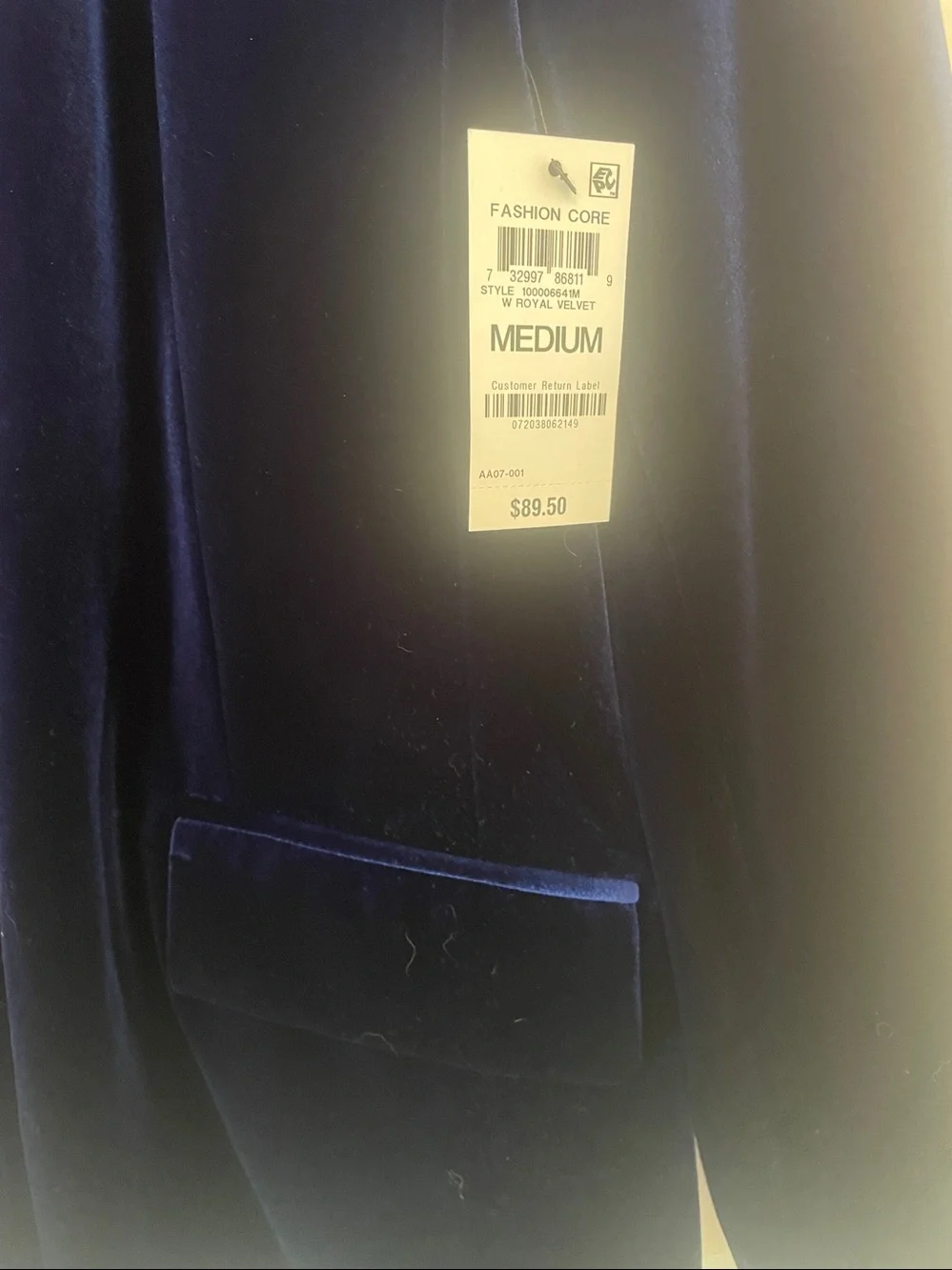 NWT-INC Women's Deep Navy Velvet Blazer&Pants